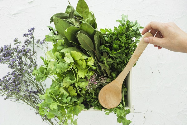 Selezione di erbe aromatiche.